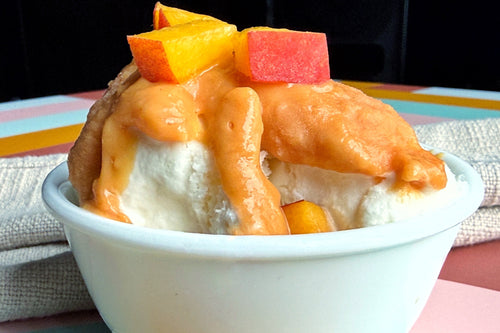 Warm Caramelized Peach Ice Cream Topping