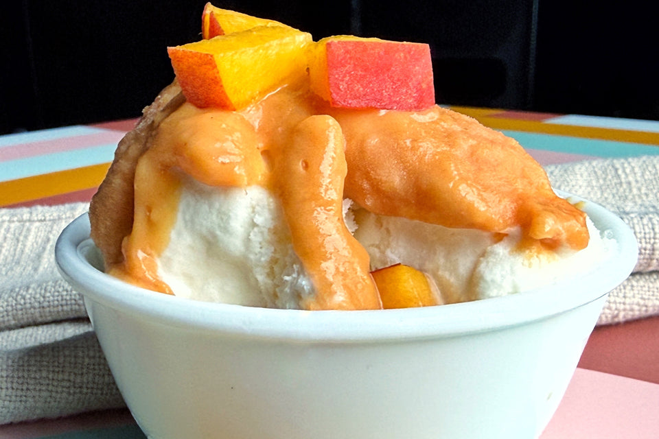 Warm Caramelized Peach Ice Cream Topping