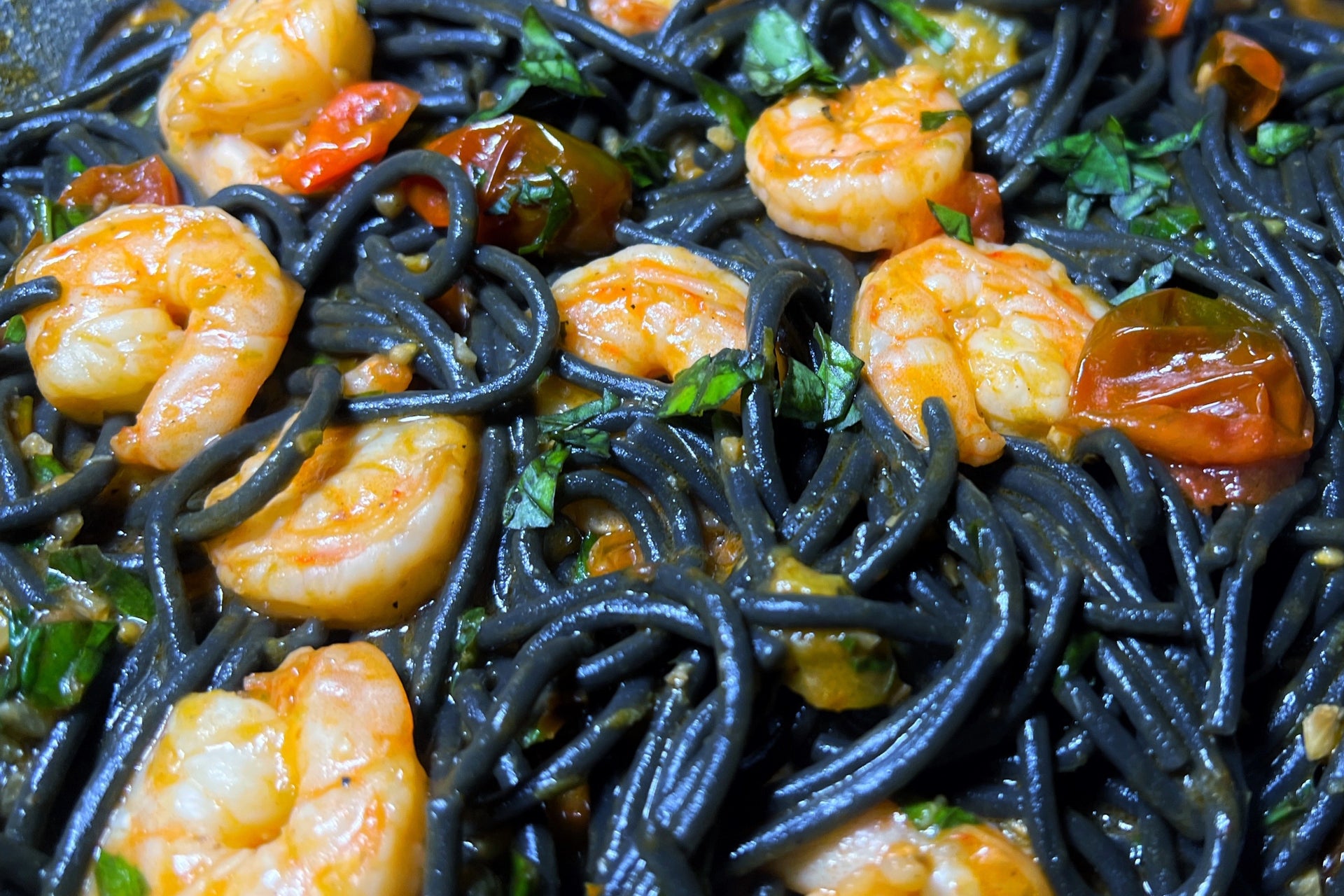 Black Spaghetti Pasta & Shrimp