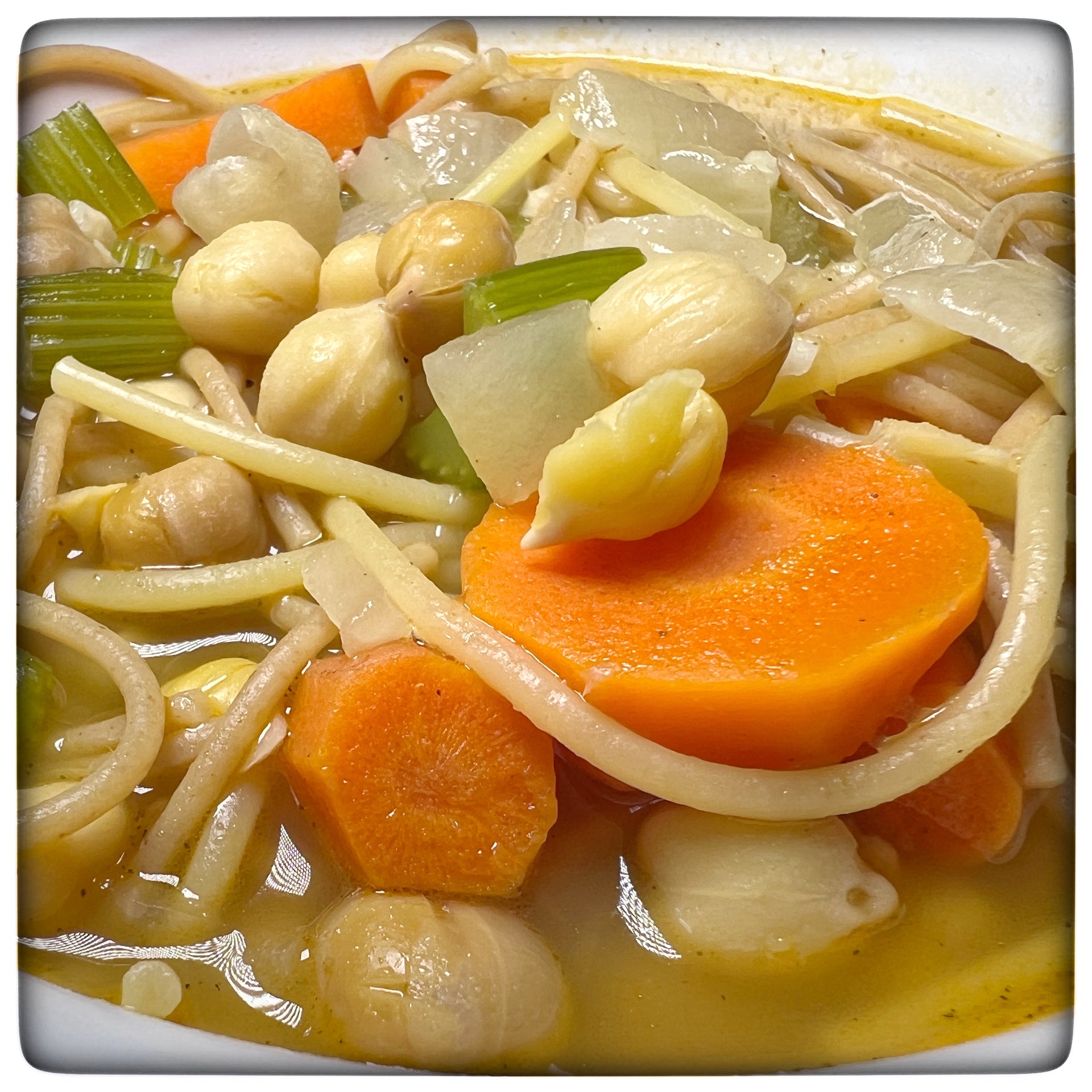 Noodle, Veggie and Chickpea Soup
