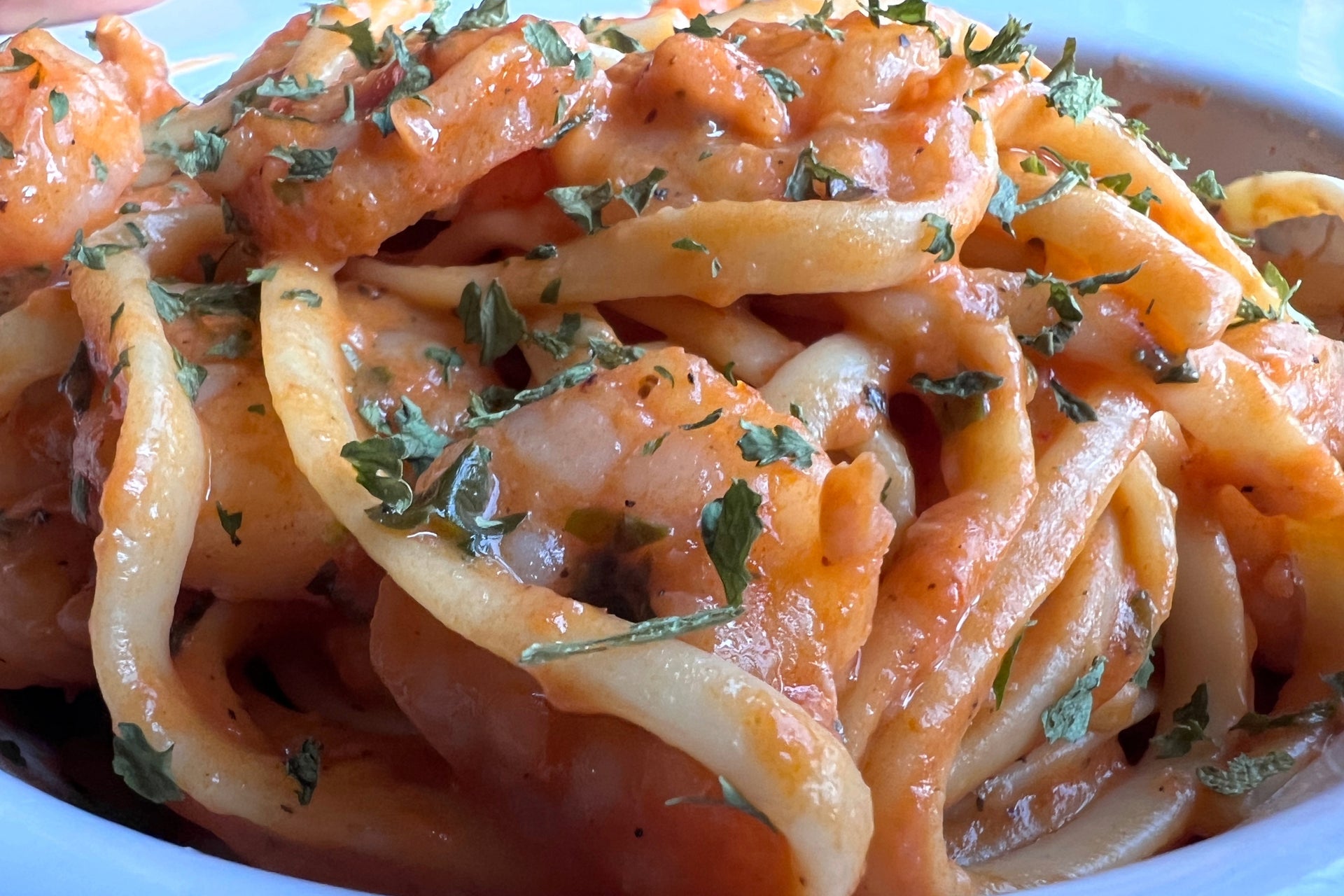 Lush Tomato Garlic Shrimp & Pasta