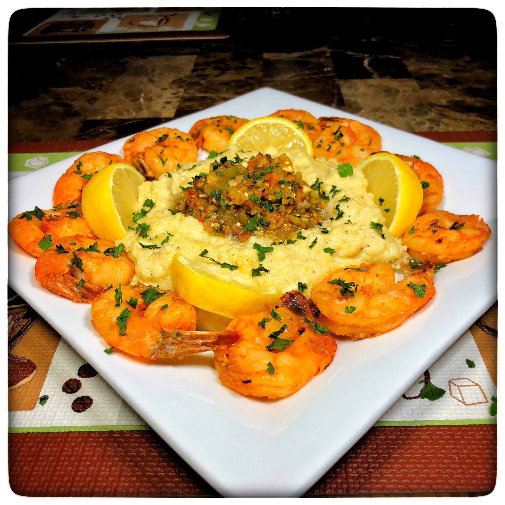 Honey Habanero Shrimp and Grits