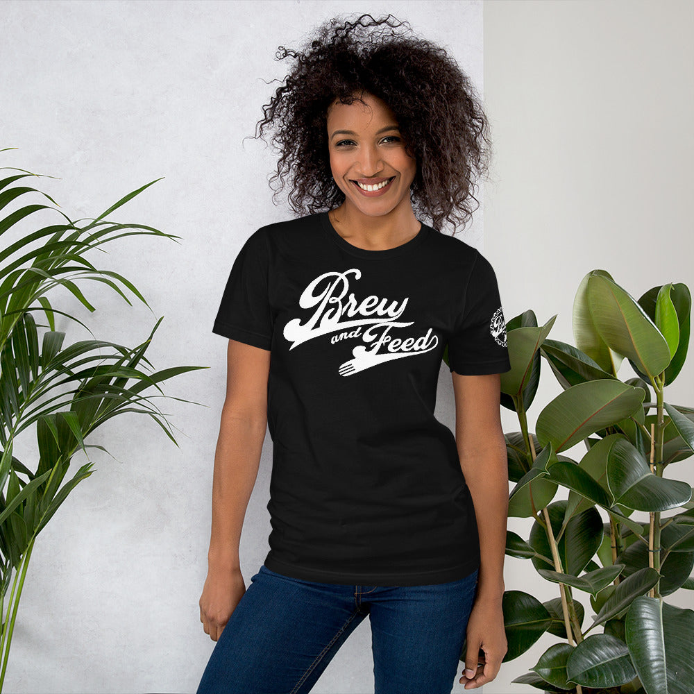 Brew and Feed Script Short-Sleeve Unisex T-Shirt