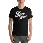 Brew and Feed Script Short-Sleeve Unisex T-Shirt - Black Heather / XS - Black Heather / S - Black Heather / M - Black Heather / L - Black Heather / XL - Black Heather / 2XL - Black Heather / 3XL - Black Heather / 4XL