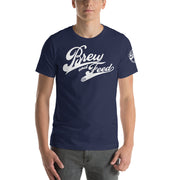 Brew and Feed Script Short-Sleeve Unisex T-Shirt - Navy / XS - Navy / S - Navy / M - Navy / L - Navy / XL - Navy / 2XL